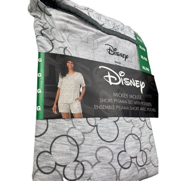 DISNEY Women's PJ's X-Large XL Mickey Mouse Pajamas 2-Piece Lounge Wear NWT - Picture 2 of 6